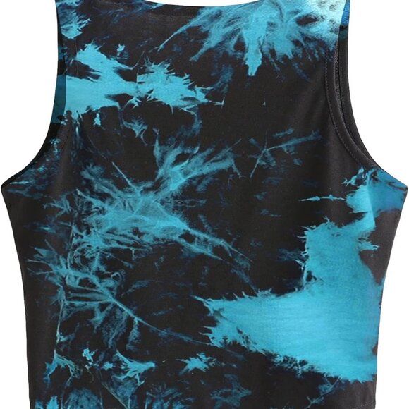 Lightweight Tie-Dye Sleeveless Crop Top - Ideal for Every Occasion - Picture 2 of 5